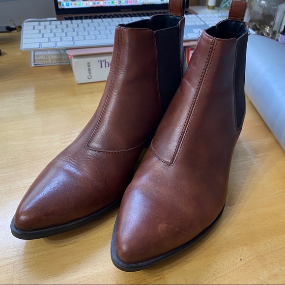 Vagabond brown leather pointed toe ankle boot - Picture 8 of 9